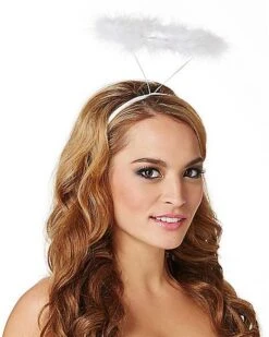 White Faux Marabou Halo