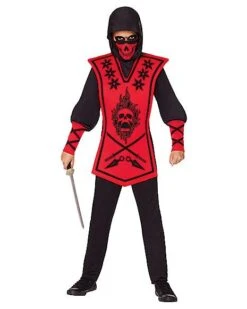 Kids Red Skull Ninja Costume