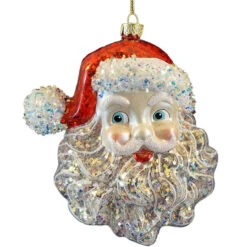 Kurt Adler Glitzy Santa Head Ornament