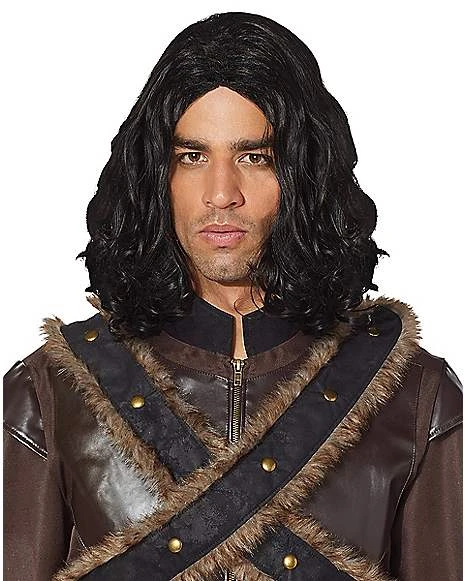 Black Medieval Wig 1 Black Medieval Wig
