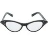 '50s Black Rhinestone Cat Eye Glasses