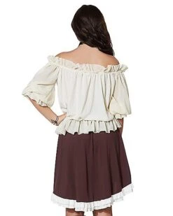Ivory Off The Shoulder Shirt -Christmas Central 01315555 b