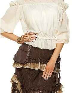 Ivory Off The Shoulder Shirt -Christmas Central 01315563 c