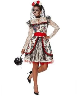 Adult Sugar Skull Bride Costume 6 Adult Sugar Skull Bride Costume -Christmas Central 01346576 c