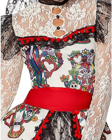 Adult Sugar Skull Bride Costume 4 Adult Sugar Skull Bride Costume - Image 4