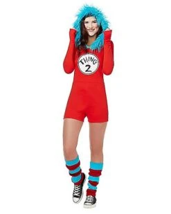 Adult Thing 1 And Thing 2 Romper Costume - Dr. Seuss -Christmas Central 01360049 d