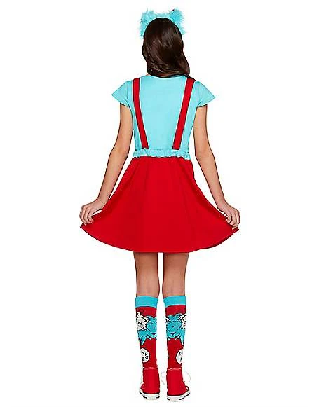 Tween Thing 1 And 2 Jumper Dress Costume - Dr. Seuss 2 Tween Thing 1 And 2 Jumper Dress Costume - Dr. Seuss - Image 2