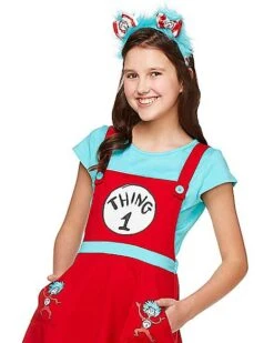 Tween Thing 1 And 2 Jumper Dress Costume - Dr. Seuss 5 Tween Thing 1 And 2 Jumper Dress Costume - Dr. Seuss -Christmas Central 01369214 c