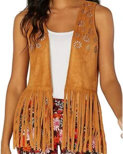 Fringed Hippie Vest -Christmas Central 01386788 d