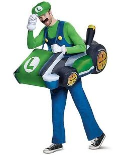 Adult Luigi Kart Inflatable Costume - Mario Kart -Christmas Central 01394071 c