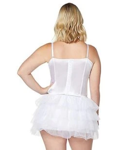 Front Lace-Up Corset - White -Christmas Central 01394600 b