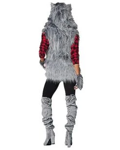 Adult Faux Fur Wolf Vest 7 Adult Faux Fur Wolf Vest -Christmas Central 01401173 d