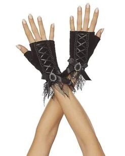 Purple Velvet Witch Gloves - Deluxe