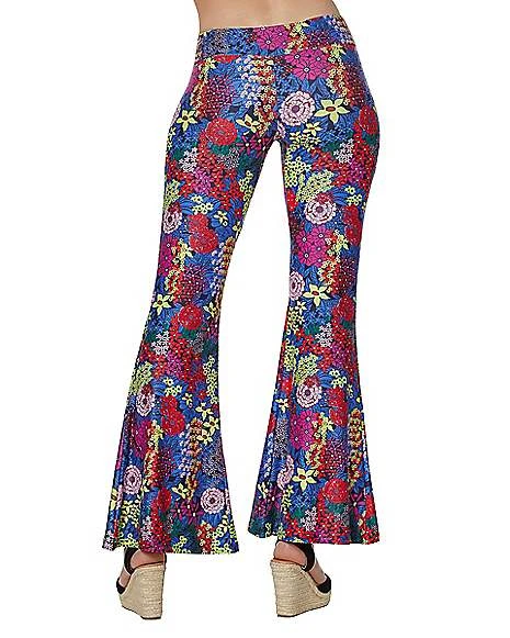 Adult Flower Bell Bottom Pants 2 Adult Flower Bell Bottom Pants - Image 2