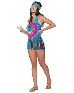 Tie Dye Fringe Tank Top -Christmas Central 01425651 c