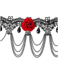 Day Of The Dead Rose Lace Choker Necklace