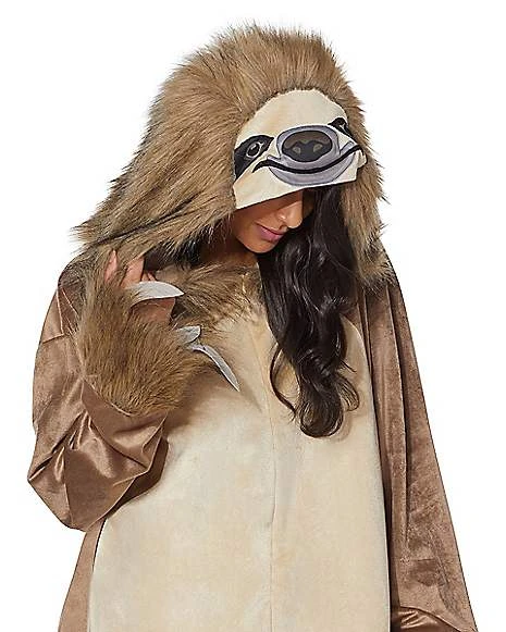 Adult Faux Fur Sloth Union Suit 2 Adult Faux Fur Sloth Union Suit - Image 2