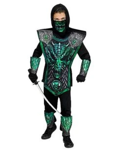 Kids Green Dragon Ninja Costume - Deluxe