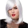 Side Bang White Pageboy Wig