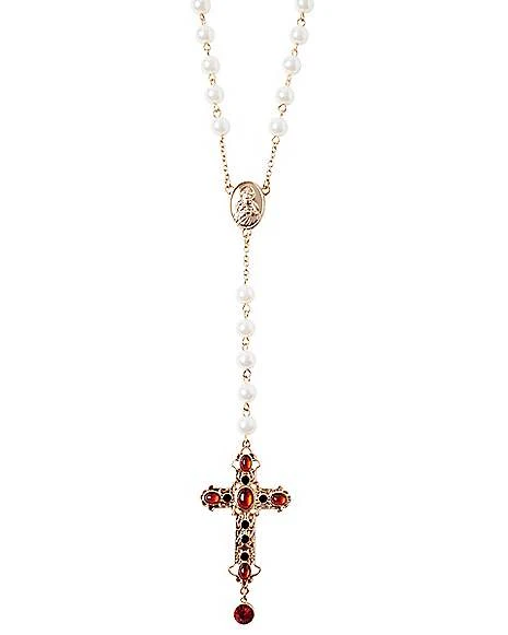 Day Of The Dead Rosary Cross Necklace 2 Day Of The Dead Rosary Cross Necklace - Image 2