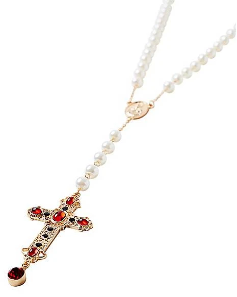 Day Of The Dead Rosary Cross Necklace 3 Day Of The Dead Rosary Cross Necklace - Image 3