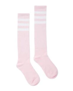Pink And White Knee High Socks
