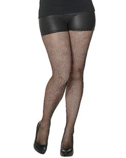 Fallen Angel Rhinestone Fishnet Stockings