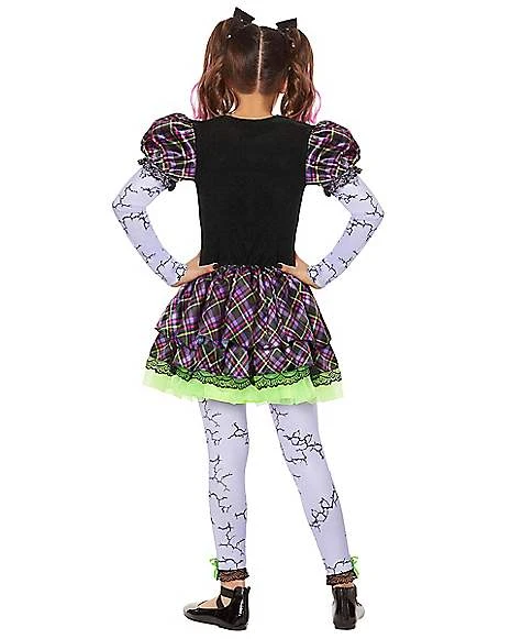 Kids Neon Broken Doll Costume 2 Kids Neon Broken Doll Costume - Image 2