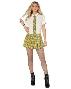 Adult Yellow Plaid Plus Size Skirt