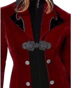Adult Burgundy Vampire Jacket 5 Adult Burgundy Vampire Jacket -Christmas Central 01533140 c