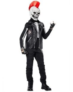 Kids Dark Rebel Punk Skeleton Costume