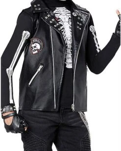 Kids Dark Rebel Punk Skeleton Costume -Christmas Central 01552132 c