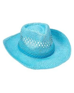 Blue Straw Cowboy Hat -Christmas Central 01573013 c