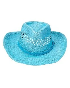Blue Straw Cowboy Hat -Christmas Central 01573013 d