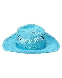 Blue Straw Cowboy Hat -Christmas Central 01573013 g