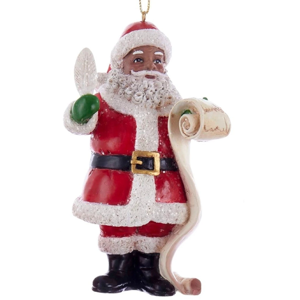 Kurt Adler Black Santa With List Ornament 1 Kurt Adler Black Santa With List Ornament