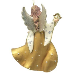 Kurt Adler Brunette Angel Ornament -Christmas Central 019237A Brunette Angel Ornament Back 81851.1647883657