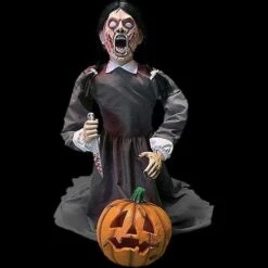 36" Lunging Pumpkin Carver Animated Halloween Prop