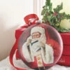 Raz 6" Santa Reading Letter Disc Glass Christmas Ornament 4252887