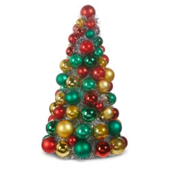 Raz 10", 13", Or 15.5" Red, Green And Gold Ball Ornament Christmas Tree -Christmas Central 4320001 02939.1683663115