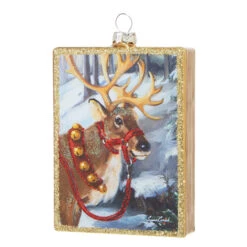 Raz 4.5" Santa Or Reindeer Painted Style Glass Christmas Ornament -Christmas Central 4324628 80244.1684956944