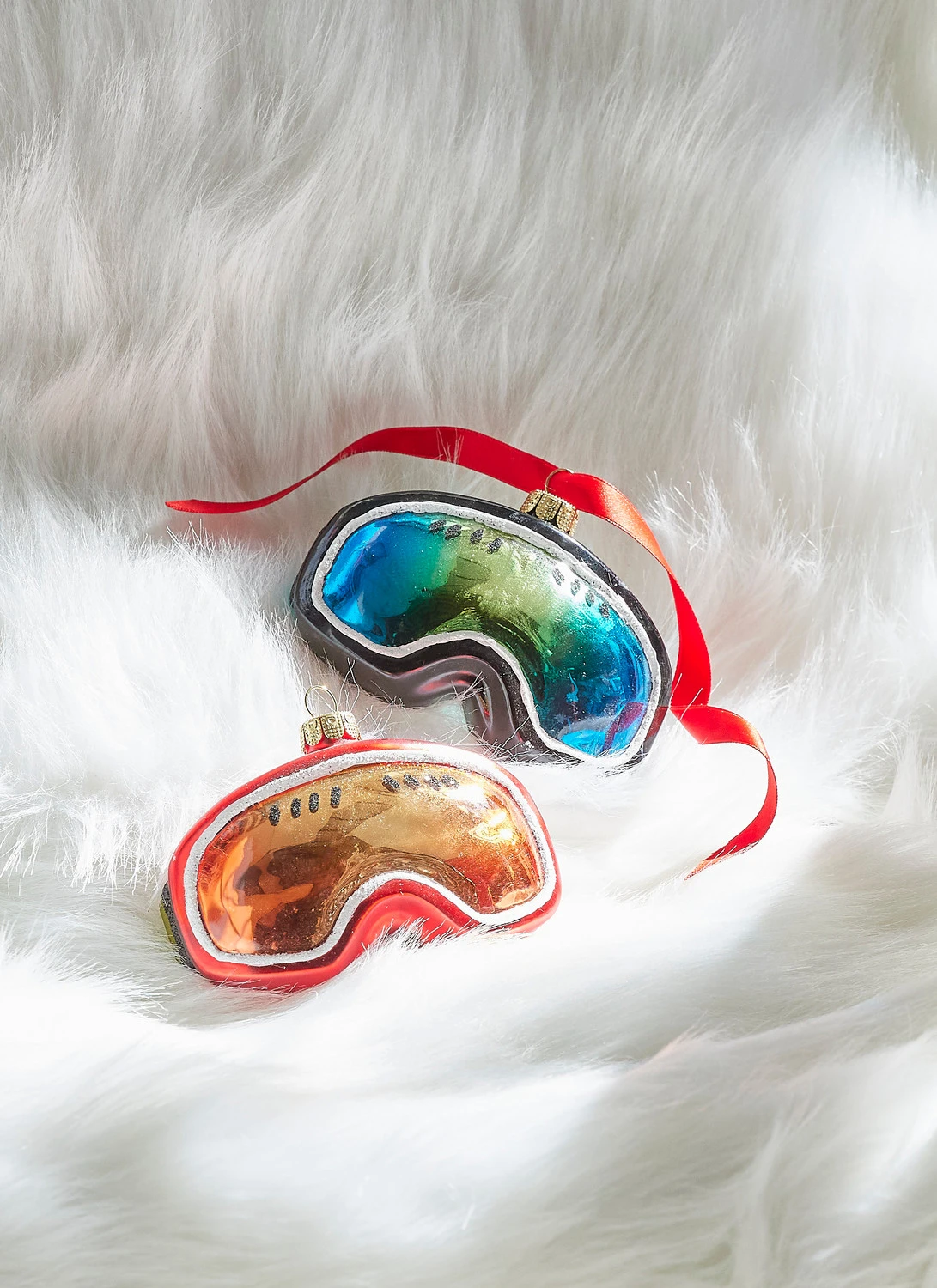 Raz 4" Set Of 2 Ski Goggles Glass Christmas Ornaments 4352853 1 Raz 4" Set Of 2 Ski Goggles Glass Christmas Ornaments 4352853
