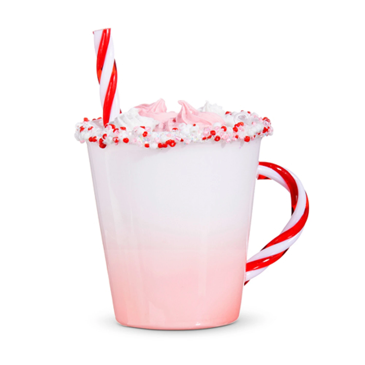 Raz 4.5" Pink Hot Chocolate Glass Christmas Ornament 4352860 2 Raz 4.5" Pink Hot Chocolate Glass Christmas Ornament 4352860 - Image 2