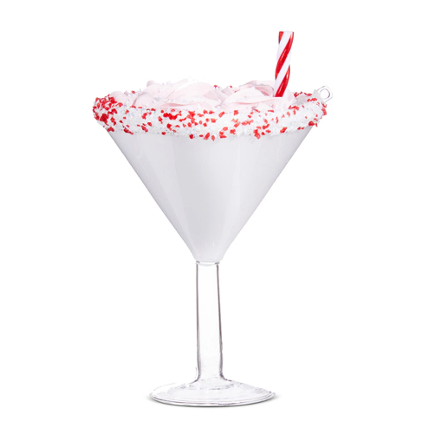 Raz 6" Pink Peppermint Martini Glass Christmas Ornament 4352861 2 Raz 6" Pink Peppermint Martini Glass Christmas Ornament 4352861 - Image 2