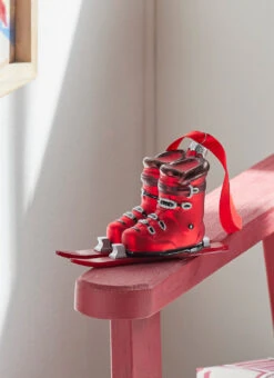 Raz 5.5" Ski Boots Glass Christmas Ornament 4352866