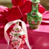 Raz 5" Green And Pink Chinoiserie Jar Glass Christmas Ornament 4352888
