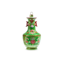 Raz 5" Green And Pink Chinoiserie Jar Glass Christmas Ornament 4352888 -Christmas Central 4352888b 40398.1685538774