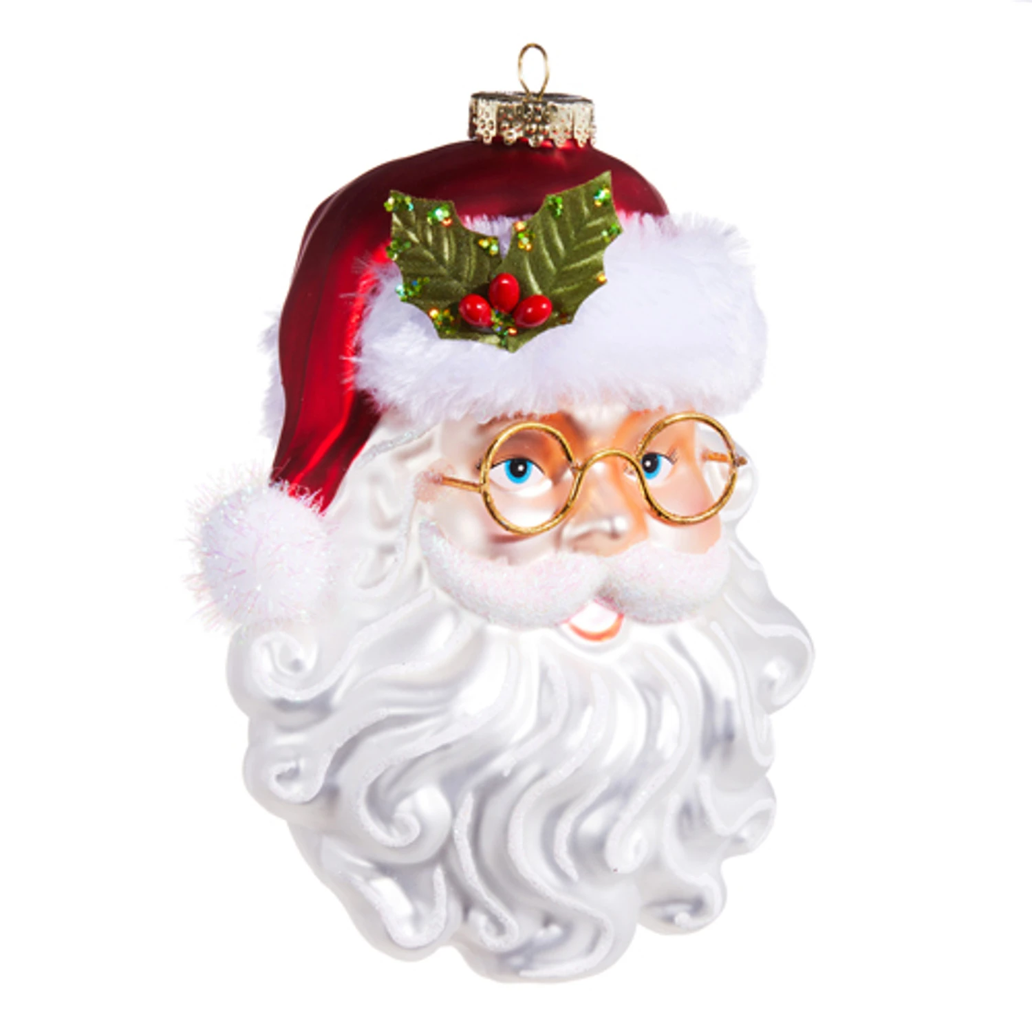 Raz 6.5" Santa With Glasses Glass Christmas Ornament 4352897 2 Raz 6.5" Santa With Glasses Glass Christmas Ornament 4352897 - Image 2