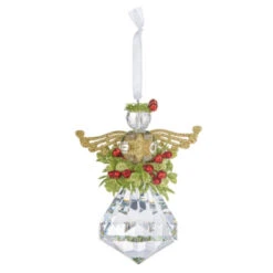 Kissing Krystals Golden Star Angel Ornament