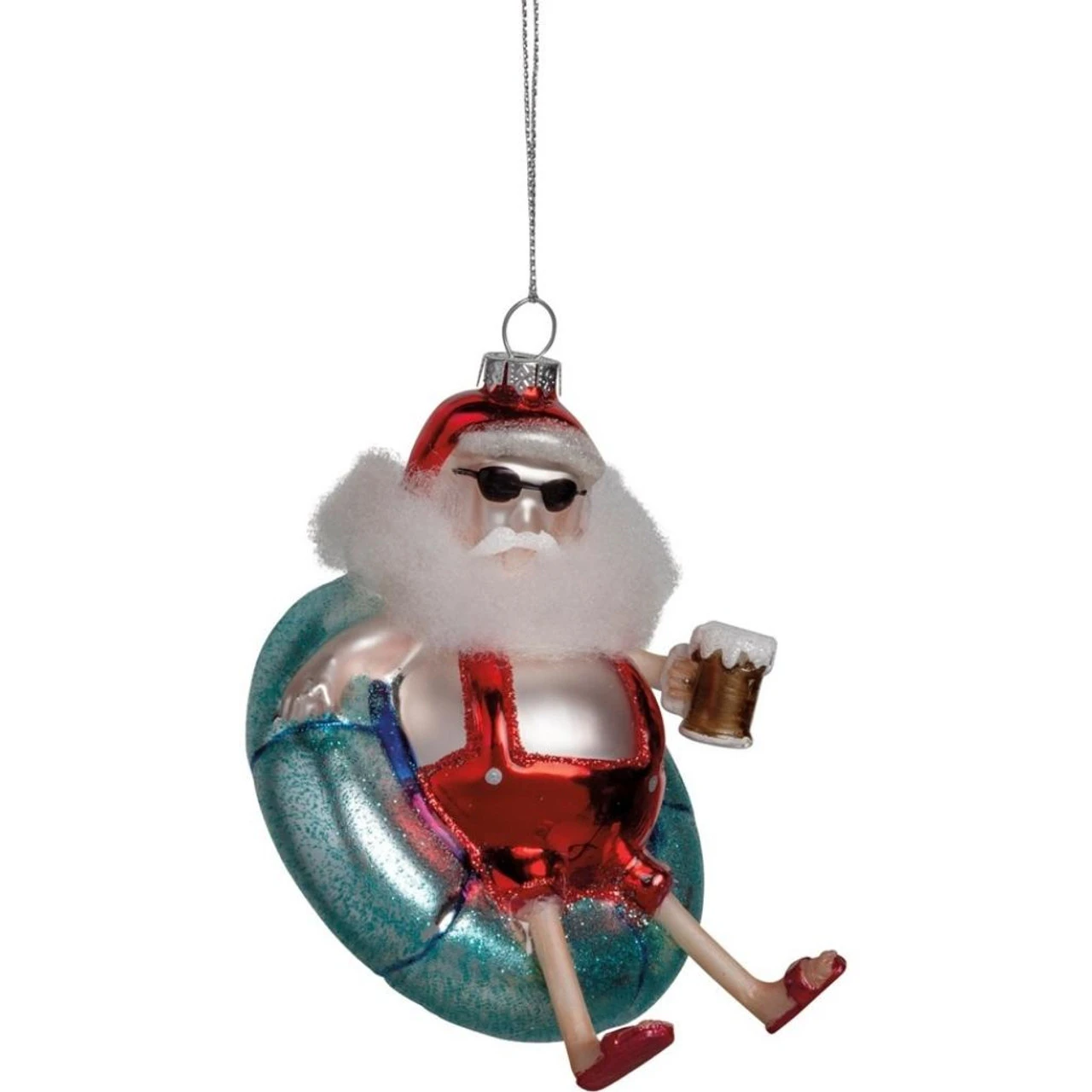 Primitives By Kathy Santa Claus On Floaty Hanging Glass Ornament 1 Primitives By Kathy Santa Claus On Floaty Hanging Glass Ornament